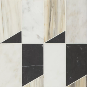 Jett Honed Marble Mosaic Tile in Warm Blend - marble tile